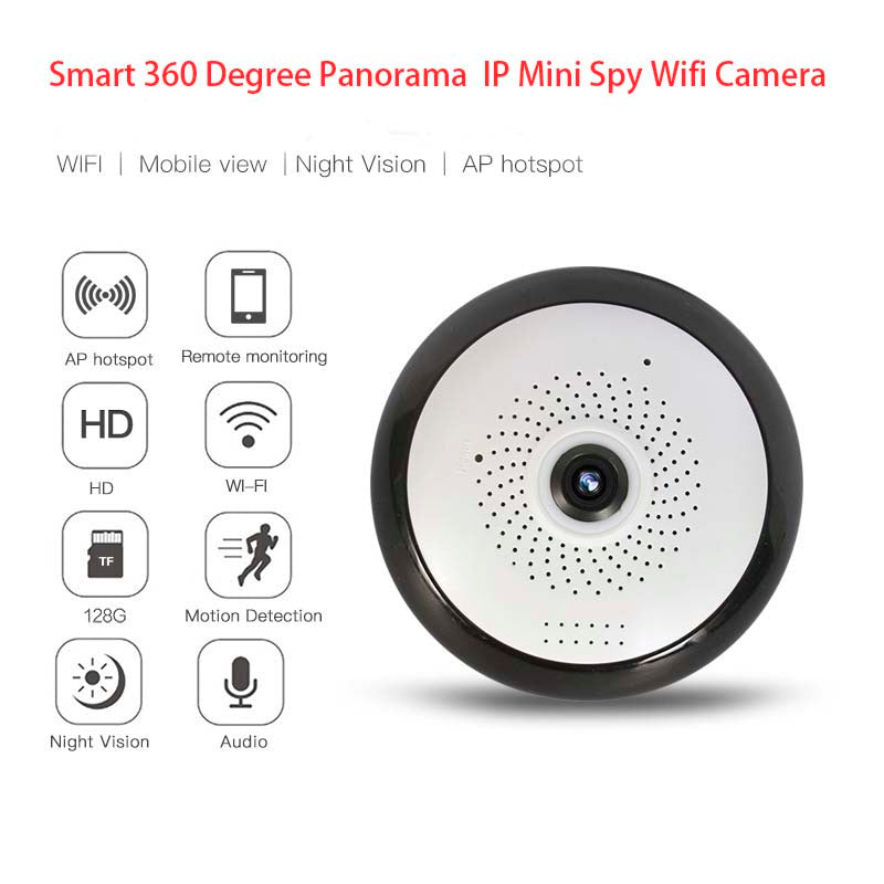 PTZ Fisheye Full HD Panoramic Wireless 360 Degree Day/Night Indoor Camera