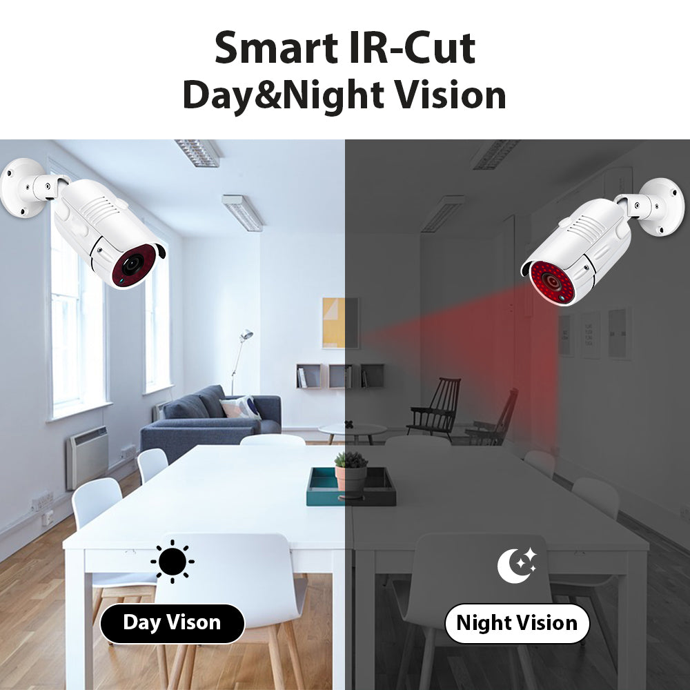 2MP 1080P Full HD Day/Night AHD Camera 8CH DVR Kit H.265 Weatherproof