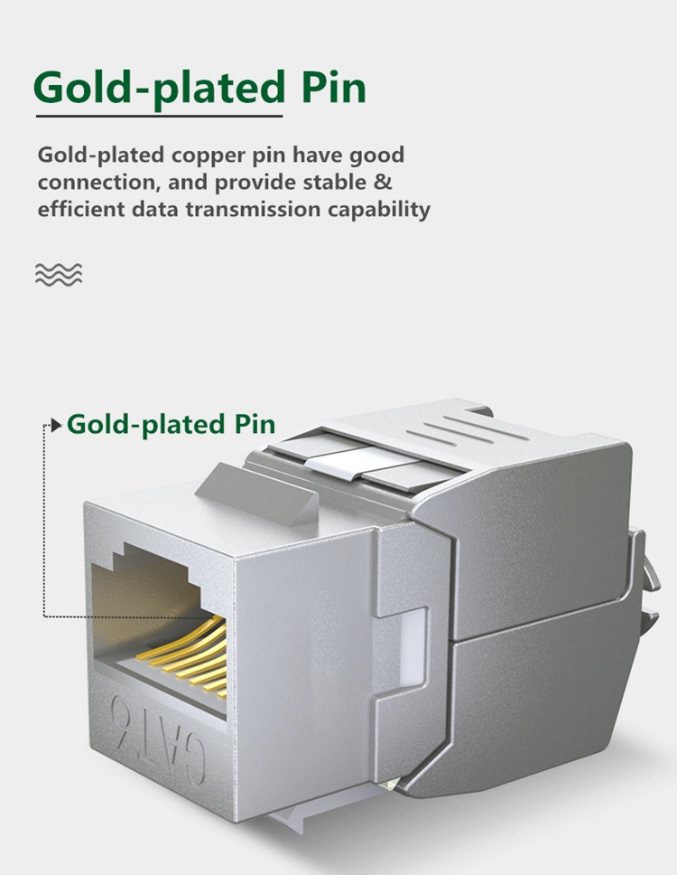 Shielded RJ45 Cat6 Modular Keystone Jack