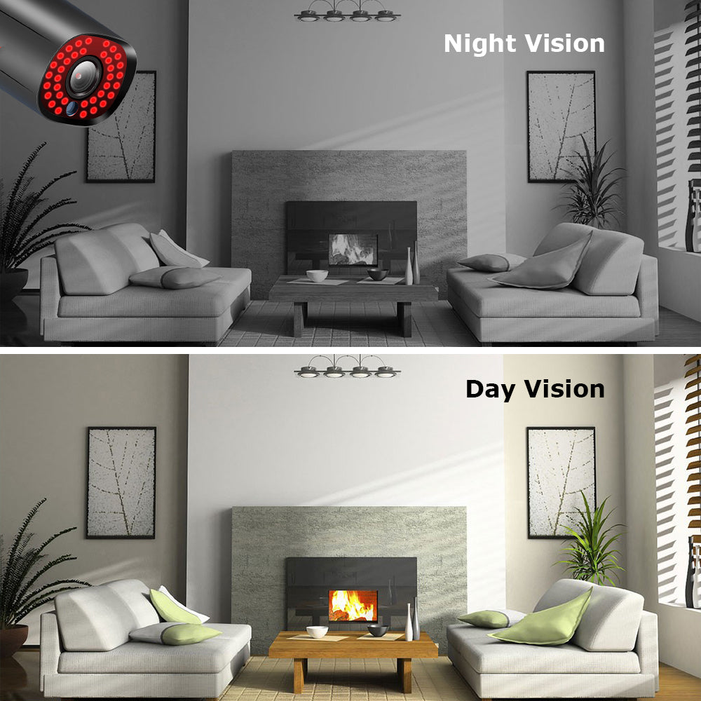 2MP 1080P Full HD Day/Night AHD Camera 4CH DVR Kit H.265 Weatherproof