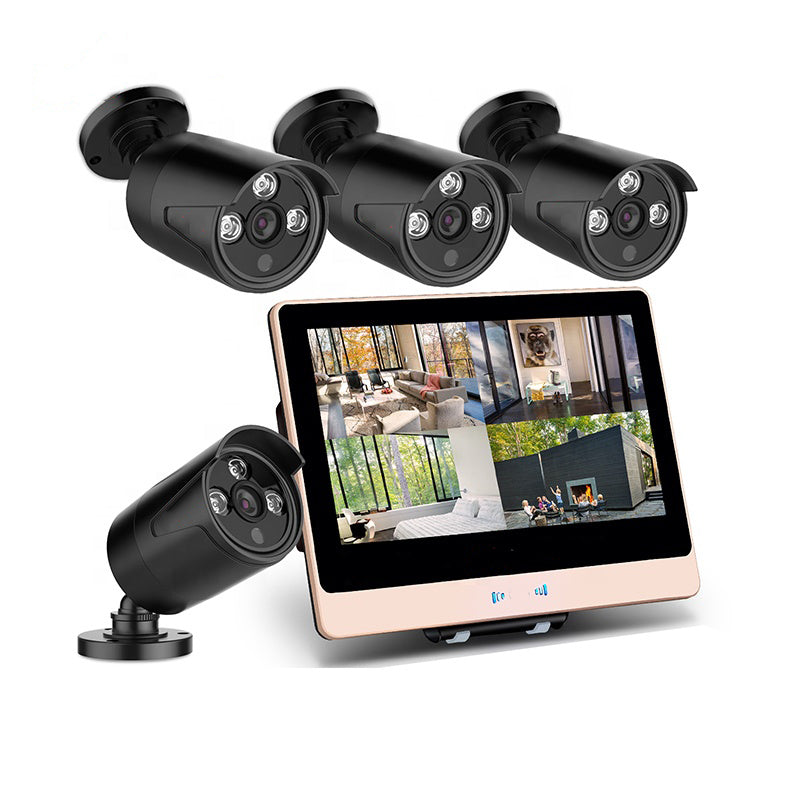 2MP 1080P Full HD Day/Night PoE Camera 4CH 12 inch LCD NVR Kit H.265 Weatherproof