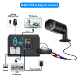 2MP 1080P Full HD Day/Night AHD Camera 4CH DVR Kit H.265 Weatherproof