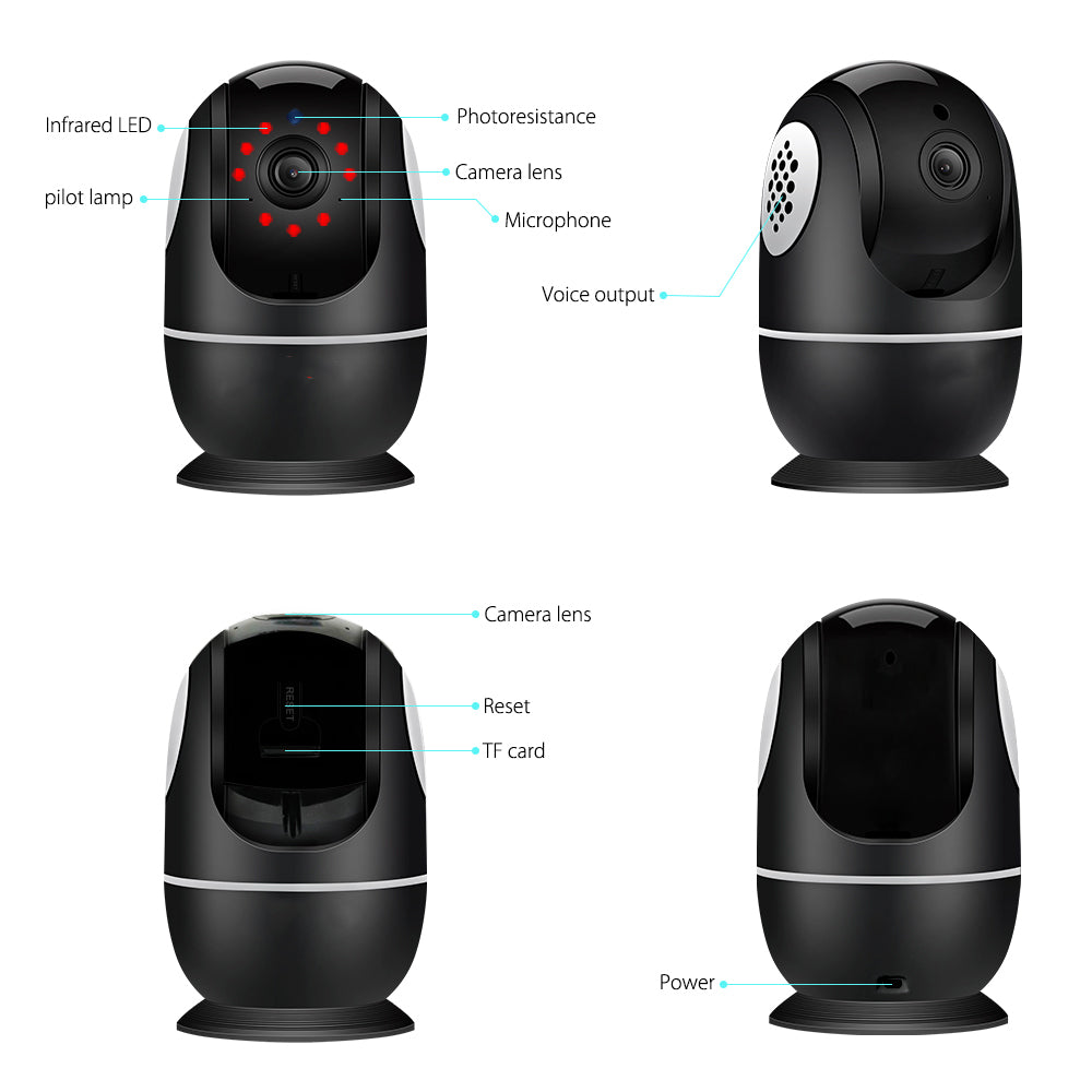 PTZ 1080P 2MP Full HD Wireless 360 Degree Day/Night Indoor Camera