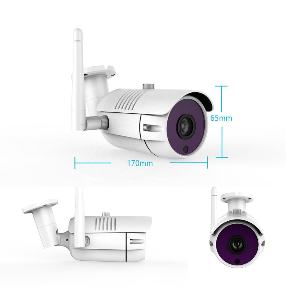 2MP 1080P Full HD Day/Night Wireless IP Camera NVR Kit H.265 IP66 with 7 inch LCD