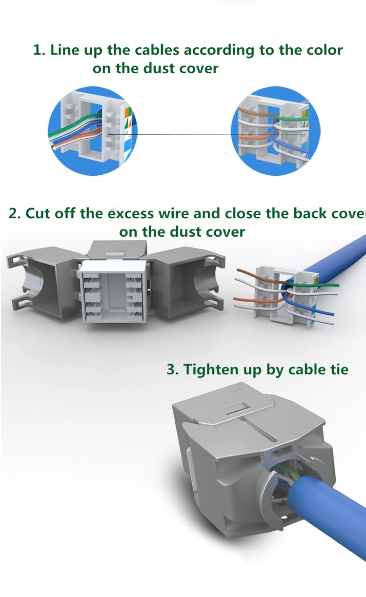 Shielded RJ45 Cat6 Modular Keystone Jack