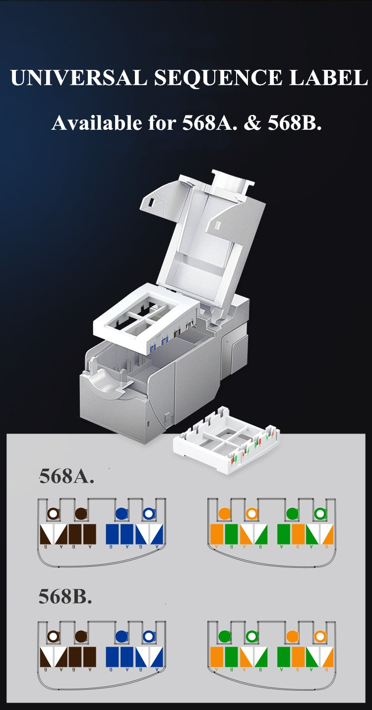Shielded RJ45 Cat7 Modular Keystone Jack