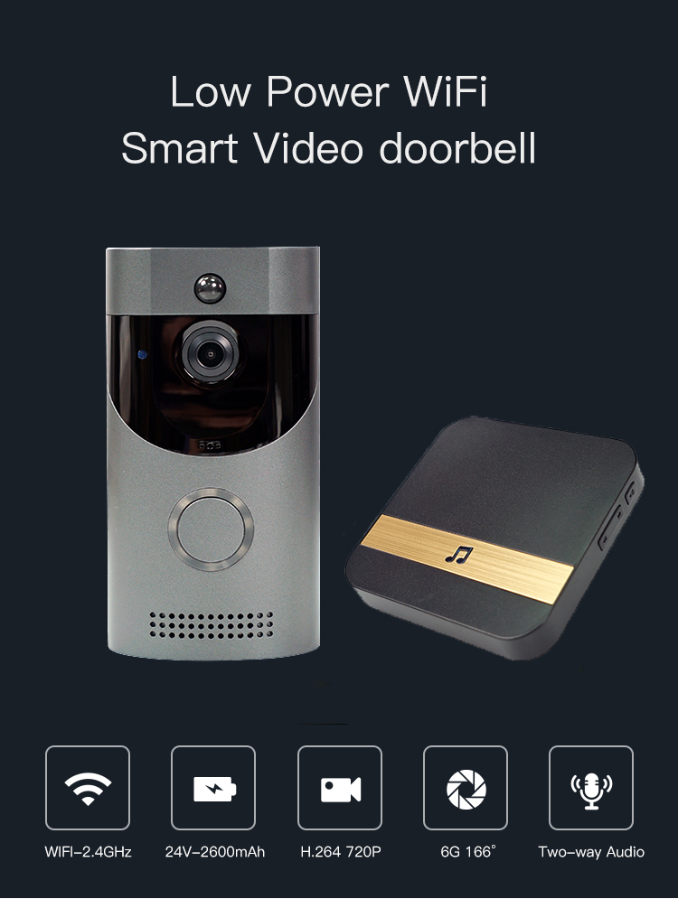 Wireless Video Doorbell with Motion Sensor and Chime