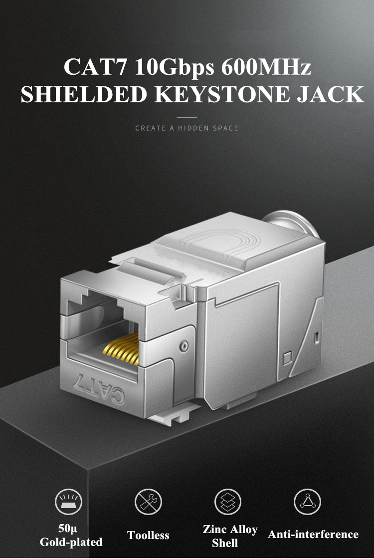 Shielded RJ45 Cat7 Modular Keystone Jack