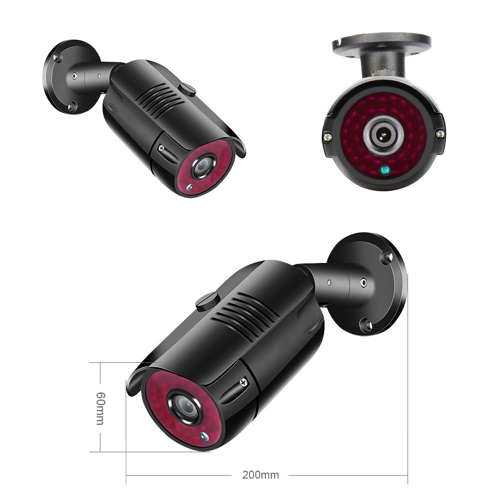 2MP 1080P Full HD Day/Night AHD Camera 4CH DVR Kit H.265 Weatherproof