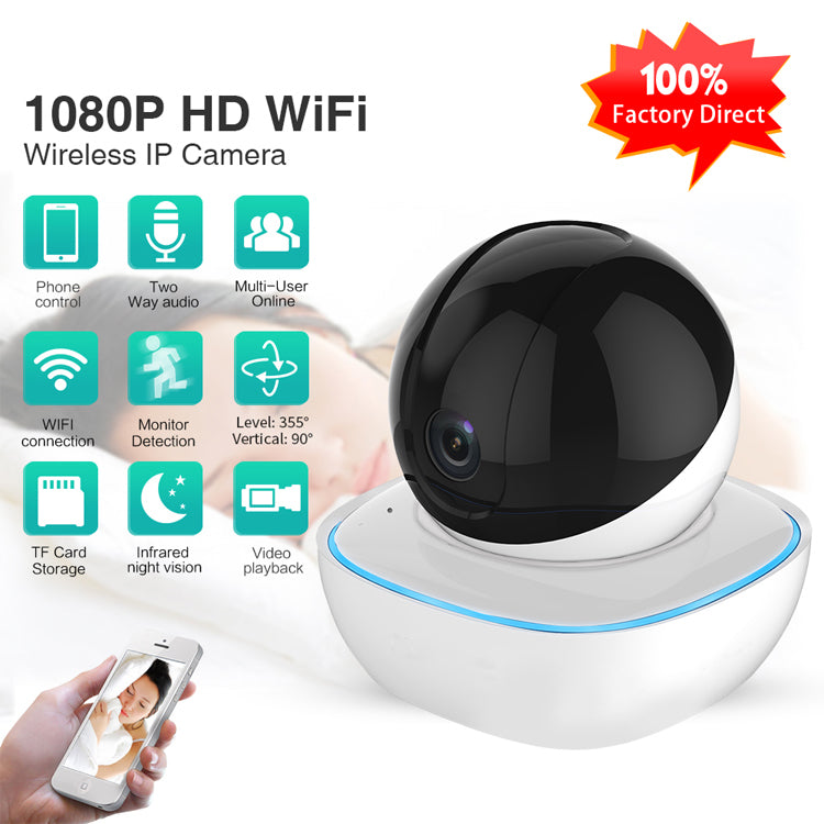 PTZ 1080P 2MP Full HD Wireless 360 Degree Day/Night Indoor Camera