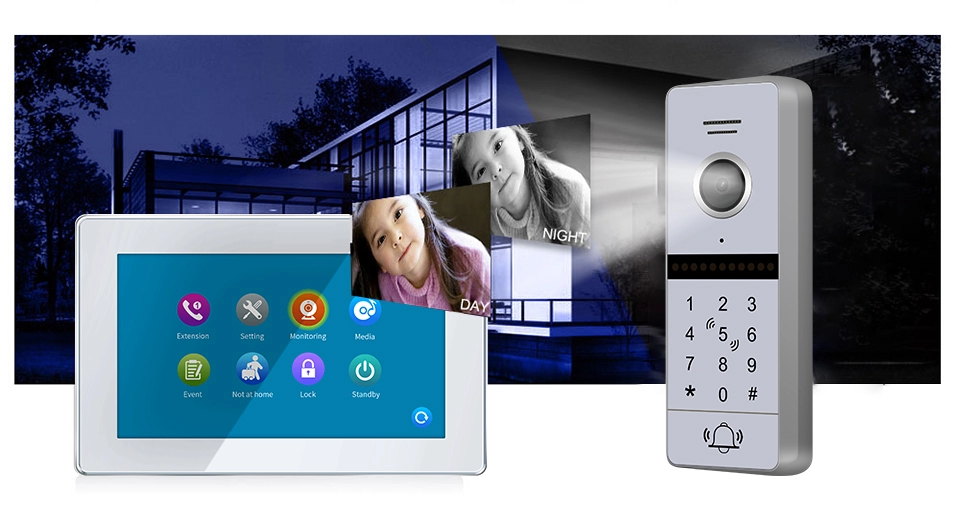 RFID Access Full HD 7 Inch Touch Screen Video Intercom