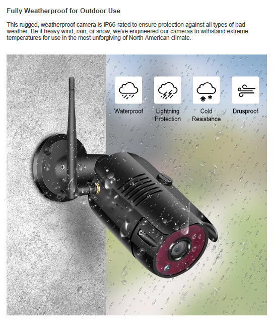 2MP 1080P Full HD Day/Night Wireless IP Camera 4CH NVR Kit H.265 Weatherproof