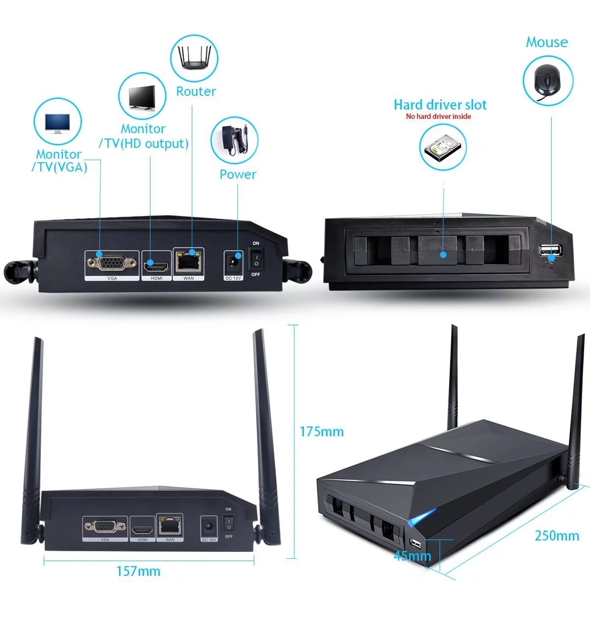 2MP 1080P Full HD Day/Night Wireless IP Camera 4CH NVR Kit H.265 Weatherproof