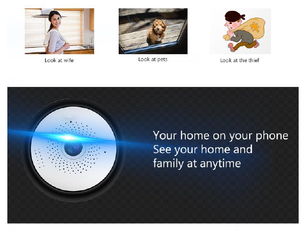 PTZ Fisheye Full HD Panoramic Wireless 360 Degree Day/Night Indoor Camera