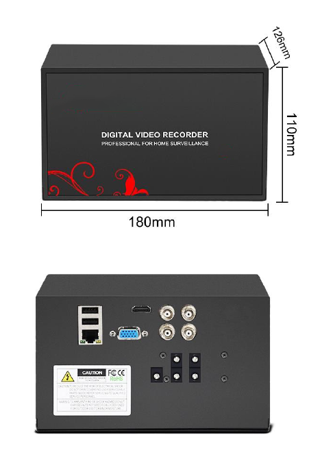 2MP 1080P Full HD Day/Night AHD Camera 4CH DVR Kit H.265 Weatherproof