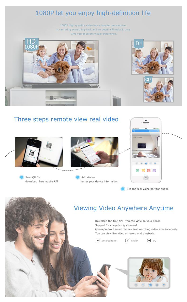 2MP 1080P Full HD Day/Night AHD Camera 4CH DVR Kit H.265 Weatherproof