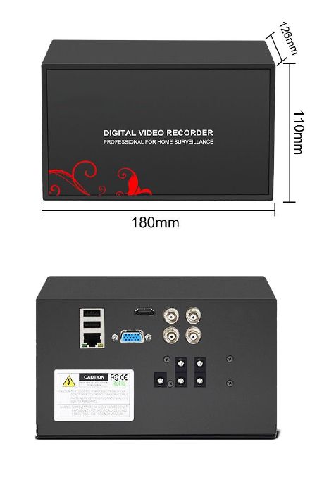 2MP 1080P Full HD Day/Night AHD Camera 4CH DVR Kit H.265 Weatherproof