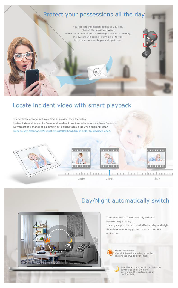 2MP 1080P Full HD Day/Night AHD Camera 4CH DVR Kit H.265 Weatherproof