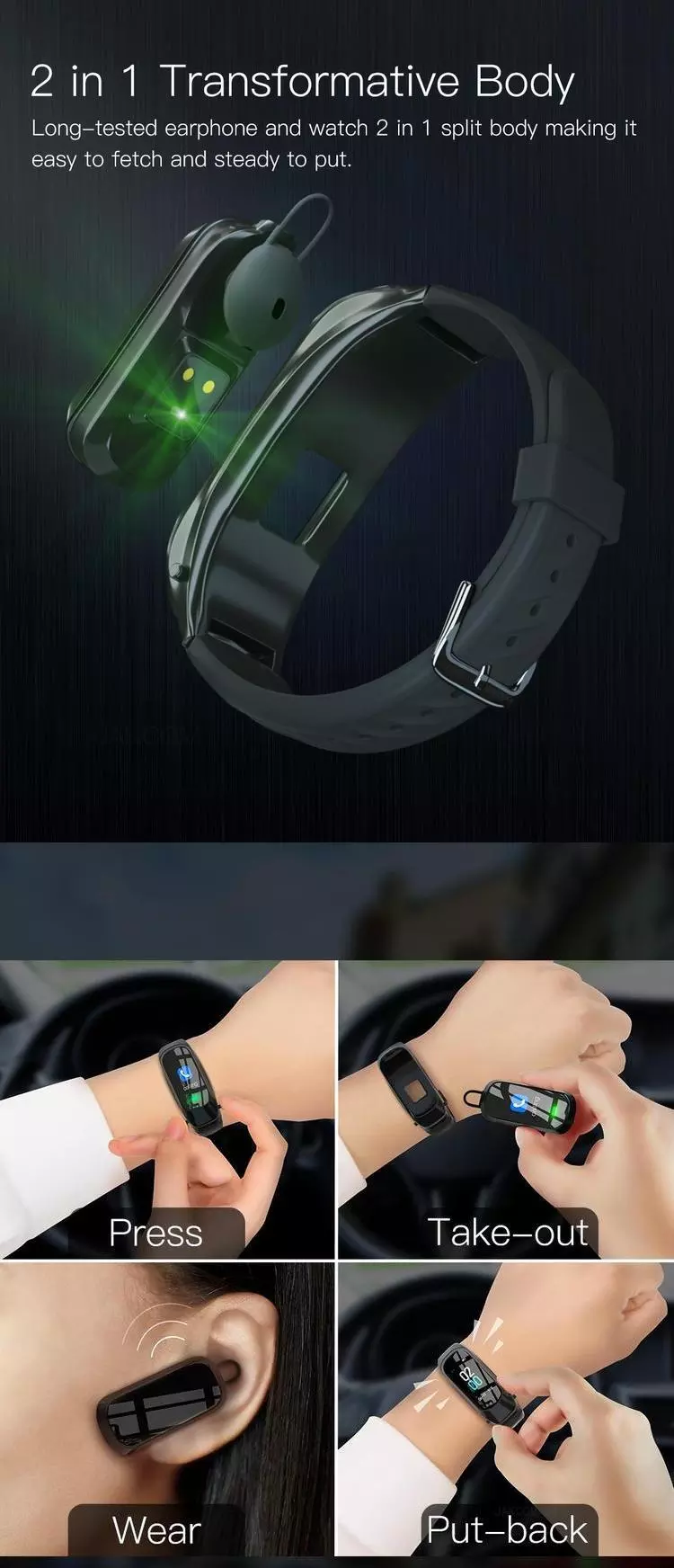 Smart Wristwatch with Bluetooth and NFC