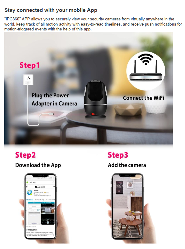 PTZ 1080P 2MP Full HD Wireless 360 Degree Day/Night Indoor Camera