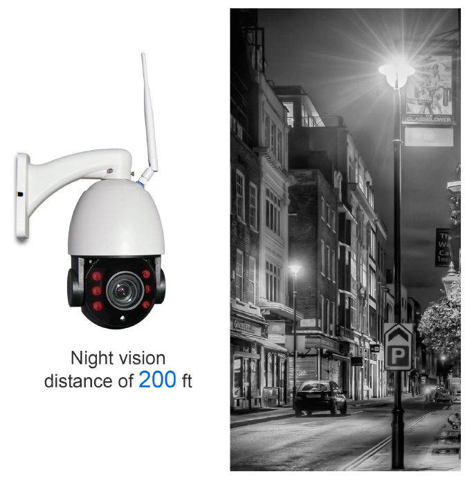 PTZ 1080P 2MP 4X Full HD Wireless Dome Camera Outdoor