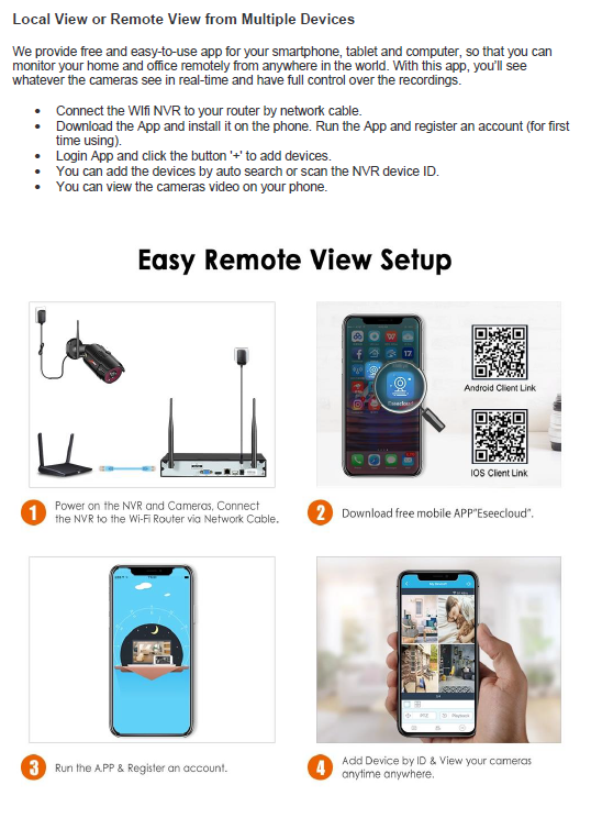 2MP 1080P Full HD Day/Night Wireless IP Camera 2CH NVR Kit H.265 Weatherproof