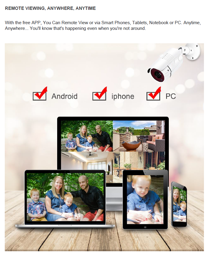 2MP 1080P Full HD Day/Night AHD Camera 8CH DVR Kit H.265 Weatherproof